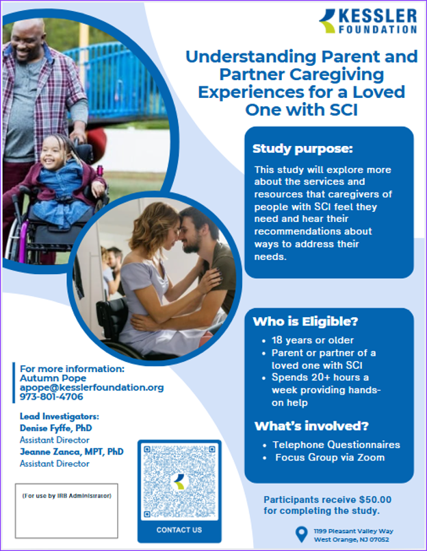 This is an image of the flyer for the Kessler Foundation study.