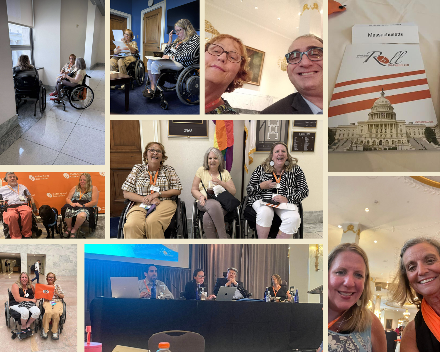 This is a collage of photos of Donna King, Caitlin Reilly, and Pam Daly at Roll on Capitol Hill.