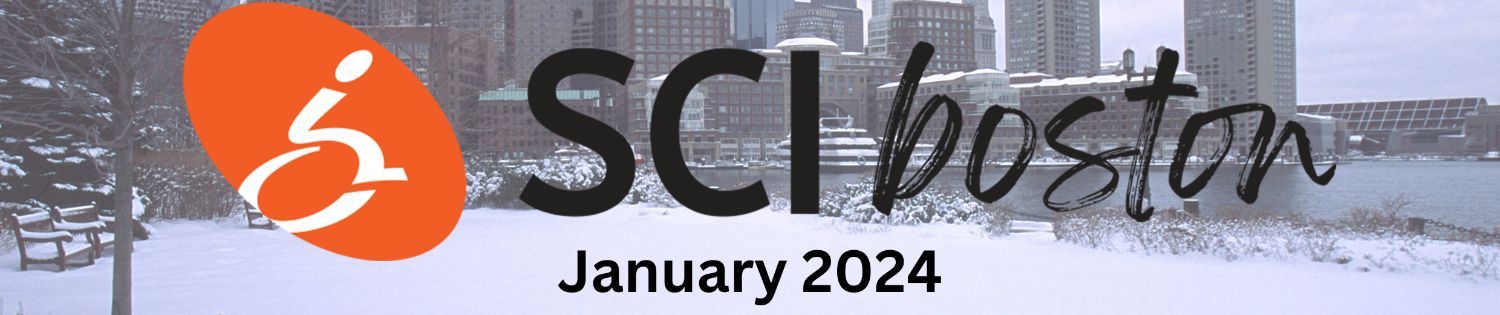 Image description: the SCI boston logo January 2024 with a snowy Boston background.