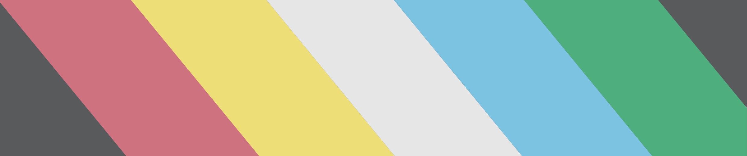 Image description: a banner displaying the disability pride flag. Background is a dark charcoal with stripes of red yellow White light blue and green.